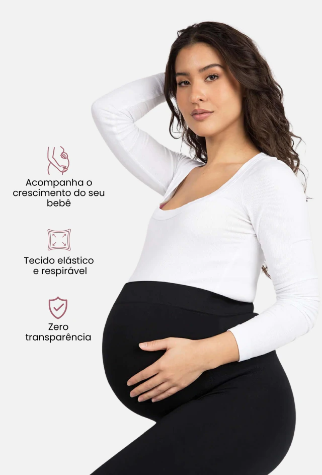 Legging Comf Gestante | Cós Alto Sem Costura